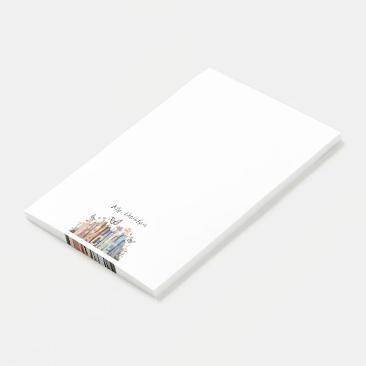 キュートレインボーブックシェルフ&ブックス先生モノグラム ポストイット (アングル)