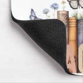 キュートレインボーブックシェルフ&ブックス先生モノグラム マウスパッド (コーナー)