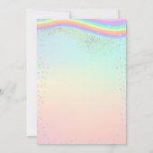 キュートレインボープールパーティーユニコーンマーメイド誕生日 招待状 (裏面)