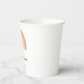 キュートレインボーベビーシャワーエレガントシンプルピーチ 紙コップ (左)