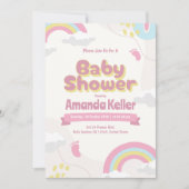 キュートレインボーベビーシャワー招待状 招待状 (正面)