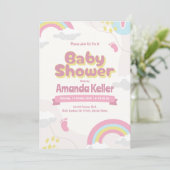 キュートレインボーベビーシャワー招待状 招待状 (スタンド正面)