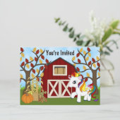 キュートレインボーポニーアンドバーンオータムホース誕生日 招待状 (スタンド正面)