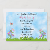 キュートレインボーポニーホース誕生日招待状 招待状 (裏面)