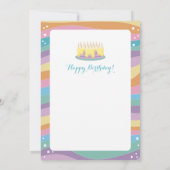 キュートレインボーマジカルユニコーン誕生日カード サンキューカード (裏面)