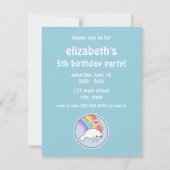 キュートレインボーマナティー誕生日招待状 招待状 (裏面)