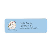 キュートレインボーユニコーンスターズハート誕生日 ラベル (正面)