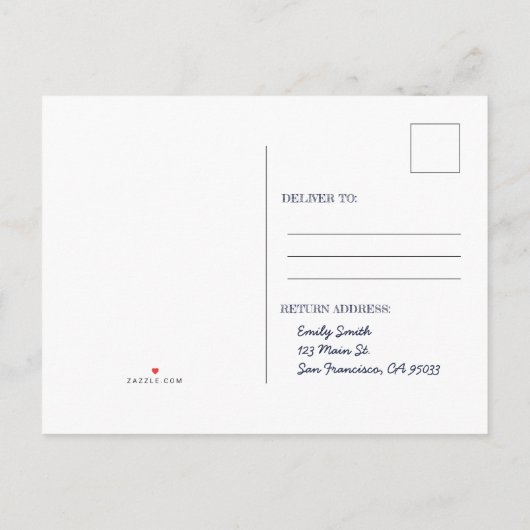 キュートレインボーユニコーンスターズ誕生日招待状 インビテーションポストカード (裏面)