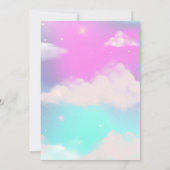 キュートレインボーユニコーントランポリン誕生日インビタティ 招待状 (裏面)