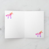 キュートレインボーユニコーンハッピーバースデー名 カード (内部)