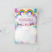 キュートレインボーユニコーンパステル折り畳みサンキューカード サンキューカード (内部)