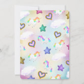 キュートレインボーユニコーンパステル誕生日招待状 シーズンカード (裏面)