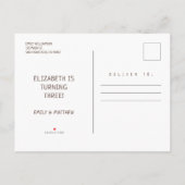 キュートレインボーユニコーン&スパークルズ誕生日 インビテーションポストカード (裏面)