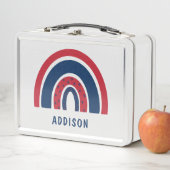 キュートレインボーユニークボーイパーソナライズされた名前をカスタムする メタルランチボックス (インサイチュ)