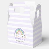 キュートレインボーラベンダーストライプの子供の誕生日 フェイバーボックス (オープン)