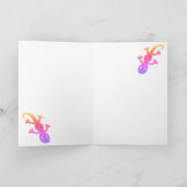 キュートレインボーリザードゲッコハッピーバースデー カード (内部)