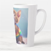 キュートレインボー子猫デジタルアート カフェラテマグ (右)