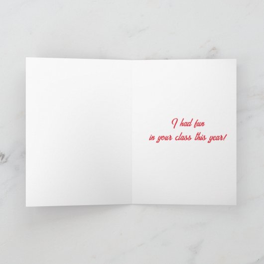 キュートレインボー水玉模様サンシャイン先生 サンキューカード (内部)