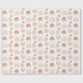 キュートレインボー秋パステルカラーズウォーターカラー ラッピングペーパー (フラット)