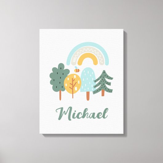 キュートレインボー魔法フォレスト キャンバスプリント (正面)