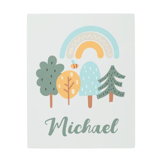 キュートレインボー魔法フォレスト メタルプリント (正面)