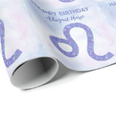キュートレオ徴候カスタム星占い紫誕生日 ラッピングペーパー (ロールコーナー)