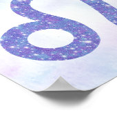 キュートレオ星占カスタムい紫色の誕生日パーティー ポスター (角)