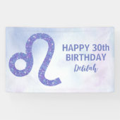 キュートレオ星占カスタムい紫色の誕生日パーティー 横断幕 (横)