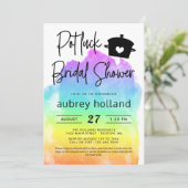 キュートレズビアンレインボーポトラックブライダルシャワー 招待状 (スタンド正面)