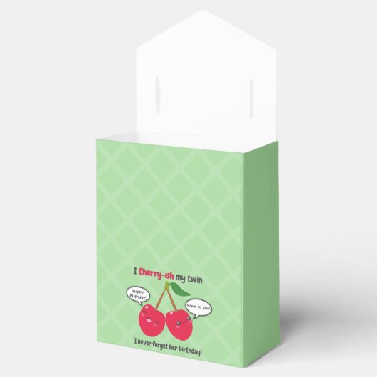 キュートレッドさくらんぼかわいいツインズ誕生日 フェイバーボックス (オープン)
