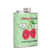 キュートレッドさくらんぼかわいいツインズ誕生日 フラスク (右)