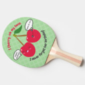 キュートレッドさくらんぼかわいいツインズ誕生日 卓球ラケット (横)