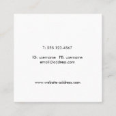 キュートレッドアップルチョークボードスクール先生 スクエア名刺 (裏面)