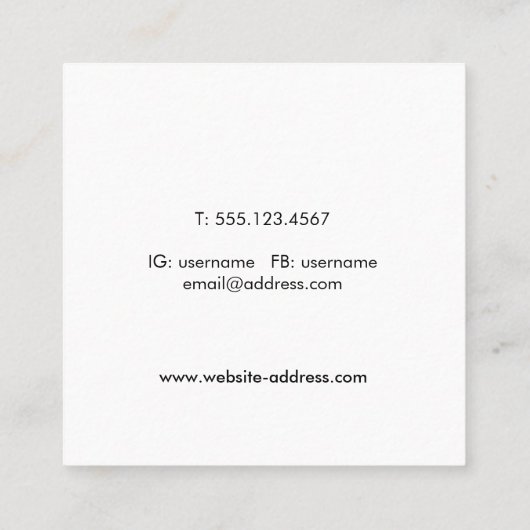 キュートレッドアップルチョークボードスクール先生 スクエア名刺 (裏面)