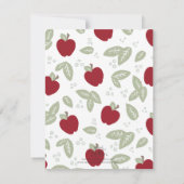 キュートレッドアップル先生 パーソナライズされた 招待状 (裏面)