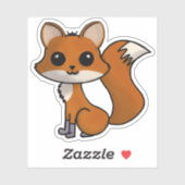 キュートレッドキツネかわいいスタイル シール (シート)