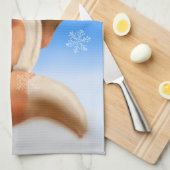 キュートレッドキツネウッドランドクリスマススススススノー キッチンタオル (四つ折り)