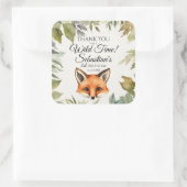 キュートレッドキツネウッドランドサンキュー誕生日 スクエアシール (バッグ)