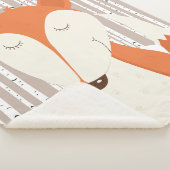 キュートレッドキツネウッドランド樺の木ツリー シェルパブランケット (3/4)