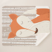 キュートレッドキツネウッドランド樺の木ツリー シェルパブランケット (正面(横))