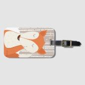 キュートレッドキツネウッドランド樺の木ツリー ラゲッジタグ (正面横)