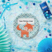 キュートレッドキツネパーソナライズされたパーティープレート ペーパープレート (パーティー)