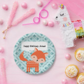 キュートレッドキツネパーソナライズされたパーティープレート ペーパープレート (パーティー)