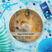 キュートレッドキツネワイルド自然撮影誕生日 ペーパープレート (パーティー)