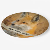 キュートレッドキツネワイルド自然撮影誕生日 ペーパープレート (アングル)