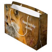 キュートレッドキツネワイルド自然撮影誕生日 ラージペーパーバッグ (裏面アングル)