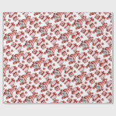 キュートレッドクリスマス格言包まれたプレゼント ラッピングペーパー (フラット)