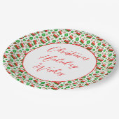 キュートレッドグリーンクリスマスフェスティバルおもしろいホリデーデコール ペーパープレート (アングル)