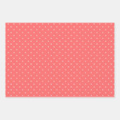 キュートレッドコーラルマゼンタバレンタインデーハート ラッピングペーパーシート (正面2)