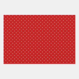 キュートレッドコーラルマゼンタバレンタインデーハート ラッピングペーパーシート